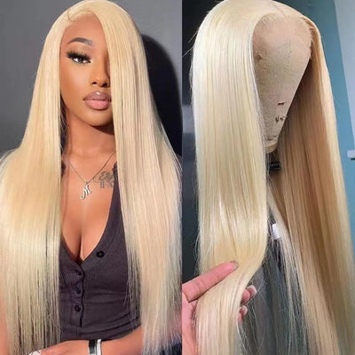 613 HD Glueless Lace Frontal Wigs Pre-Plucked Similar Human Hair Synthetic Lace Front Wigs Pre-PluckedLace Front Wigs for Fashion Women 24 inch