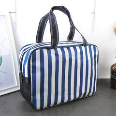 Striped Large Capacity Toiletry Bag and Bath Basket