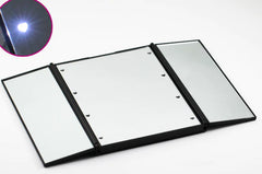 LED Folding Three-Sided Makeup Mirror