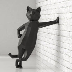 3D Geometric Origami Cat Paper Model DIY Craft Kit