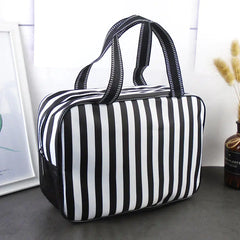 Striped Large Capacity Toiletry Bag and Bath Basket