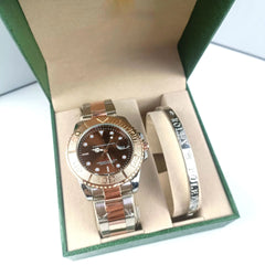 2-Piece Swiss Quartz Watch Set with Bracelet (Wholesale)